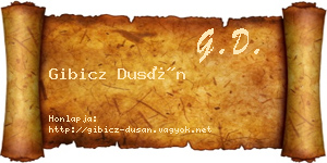 Gibicz Dusán névjegykártya